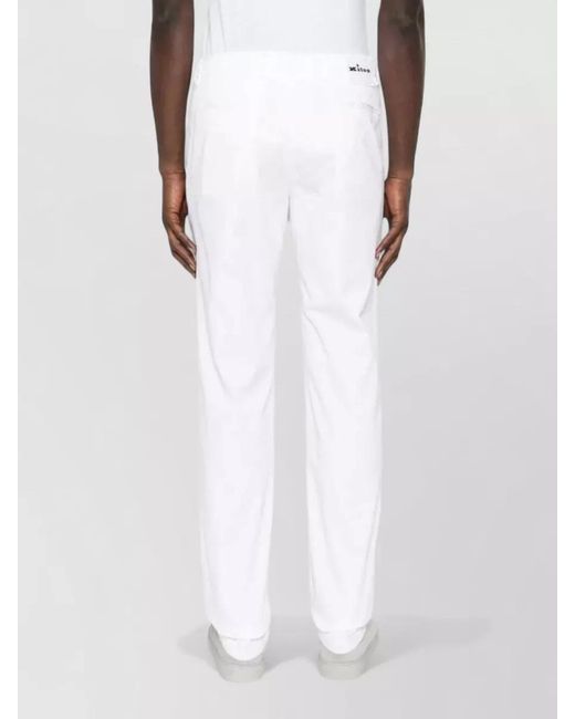 Kiton White Straight-Leg Trousers for men