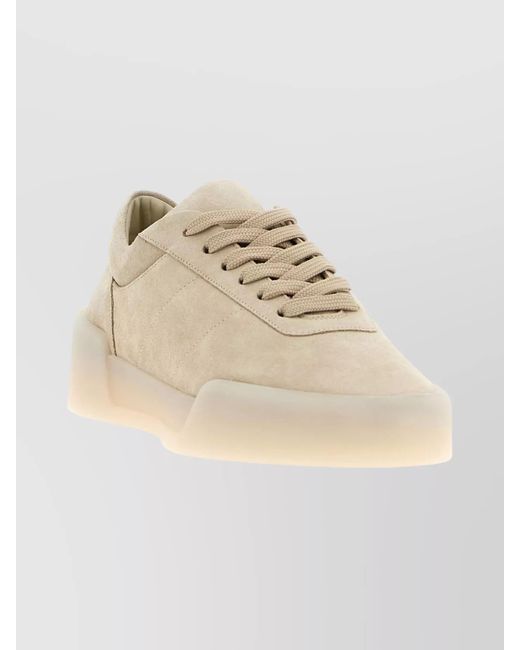 Fear Of God Natural Low Top Suede Sneakers With Rubber Sole for men