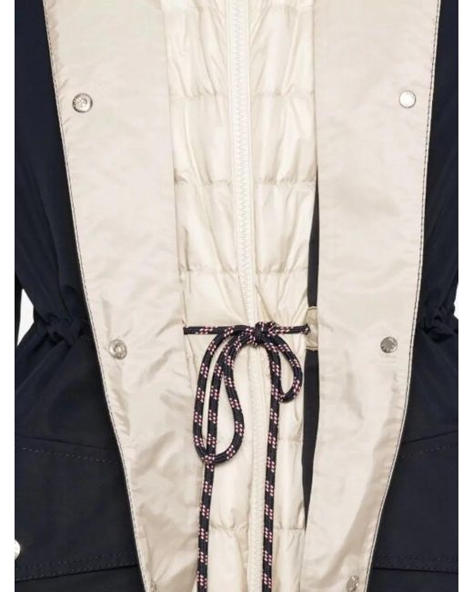 Moncler Blue Begonia Hooded Jacket Drawstring Waist Pockets