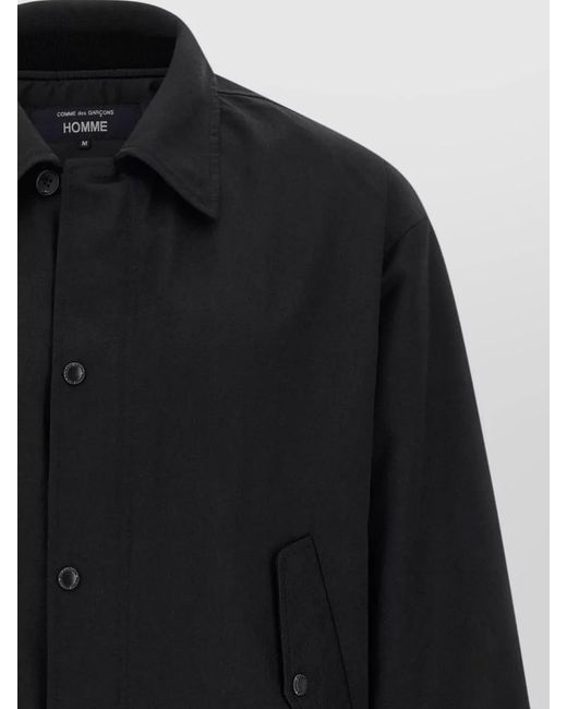 Comme des Garçons Black Wool Shirt Jacket Collared Pockets Adjustable Hem for men