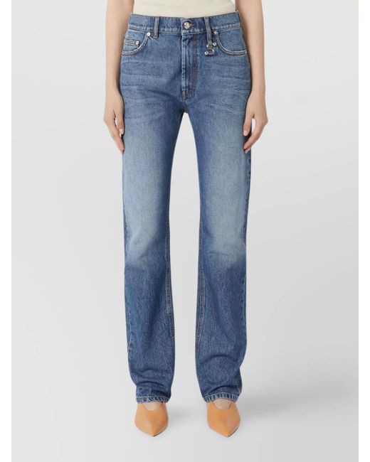 Sportmax Blue Denim Low-Rise Straight-Leg Jeans