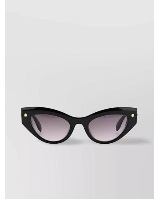 McQueen Black Studded Cat Eye Sunglasses