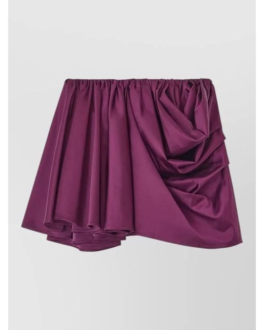 Ganni Purple Acetate Blend Skirt Draped Design