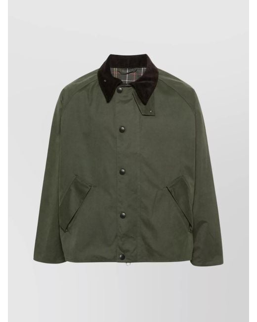 Barbour Green Relaxed Fit Wax Jacket for men