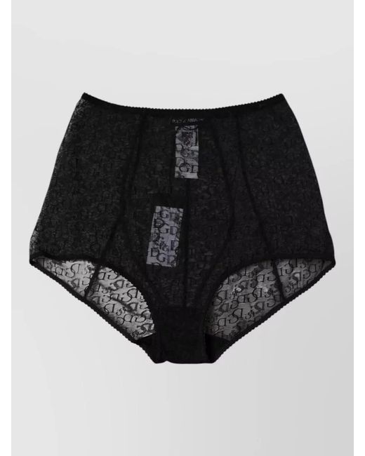 Dolce & Gabbana Black Silk Satin High-Rise Briefs