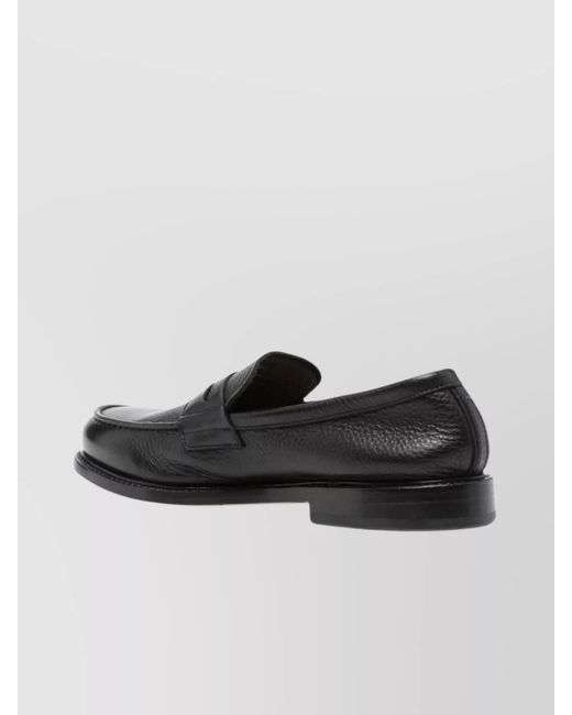 Premiata Black Leather Penny Loafers for men