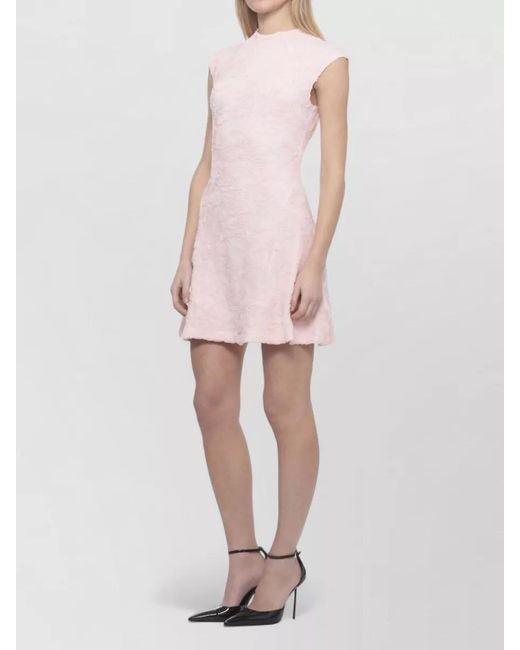 ROTATE BIRGER CHRISTENSEN Pink Sleeveless Floral-Embroidered Mesh Mini Dress