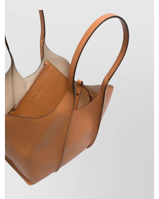 Tod's Brown T Timeless Small Leather Shoulder Bag