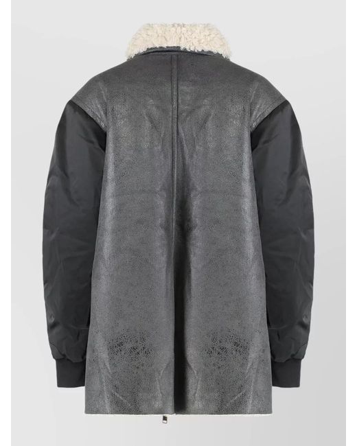 Isabel Marant Gray Oversized Evina Jacket Mixed Materials