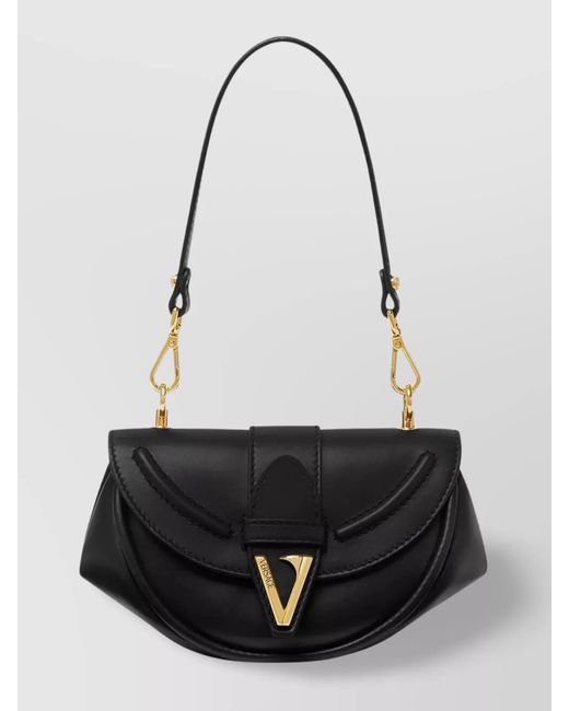 Versace White Virtus Small Leather Shoulder Bag