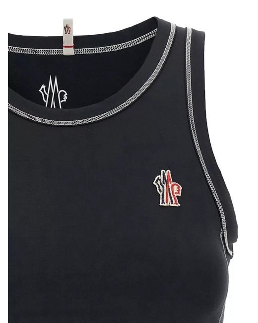 Moncler Black Logo Patch Sporty Top