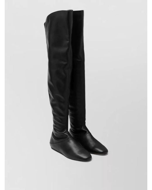 Le Monde Beryl Black Over The Knee Flat Sole Pointed Boots