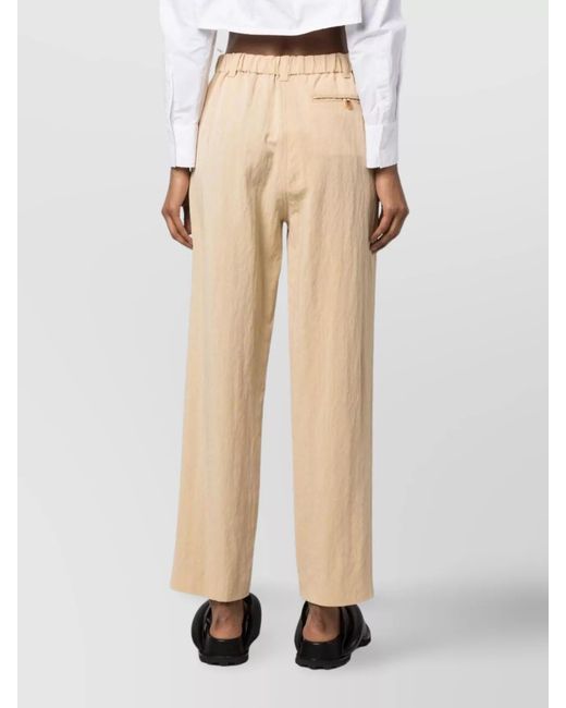 KENZO Natural High-Rise Wide-Leg Straight Trousers