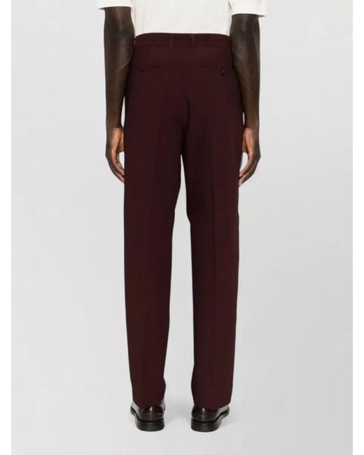 Emporio Armani Red Chino Trousers Straight Leg Mid Rise for men