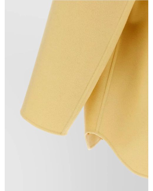 Fendi Yellow Wool Double-Breasted Peacoat for men