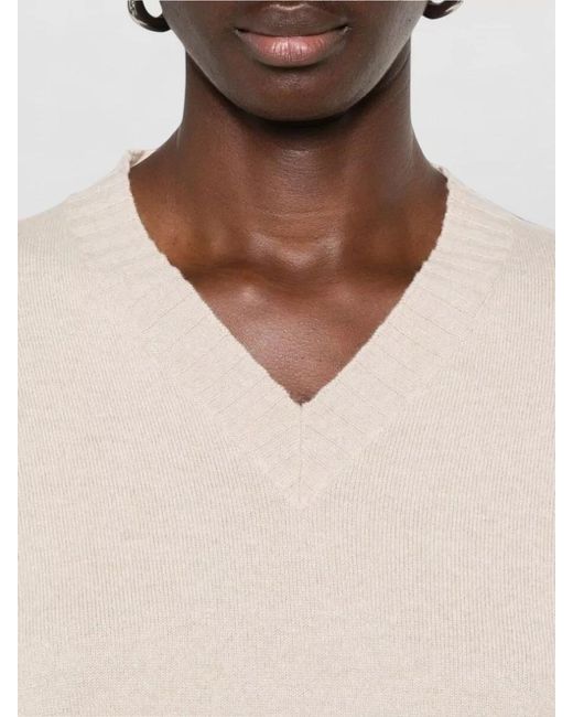 Fabiana Filippi Natural Silk Cashmere Wool Crewneck Sweatshirt