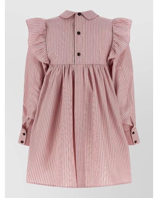 Ganni Pink Striped Dress