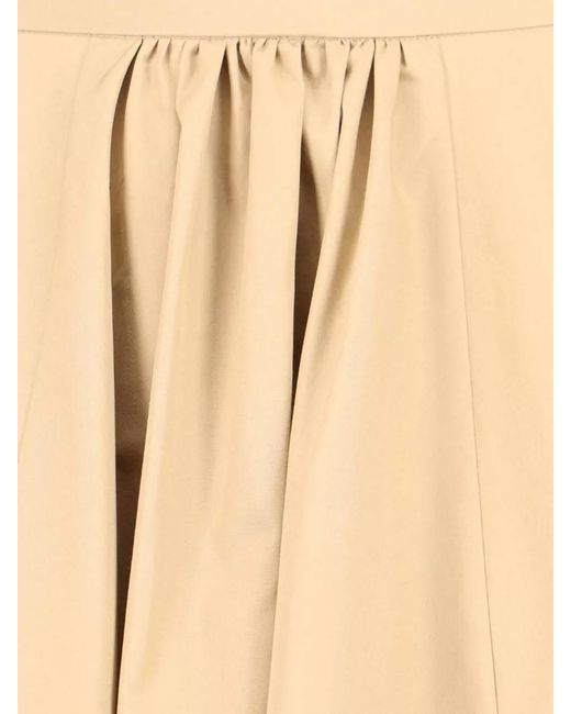 Aspesi Natural High Waist Midi Skirt Pleated Design