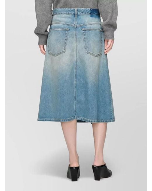 Maison Margiela Blue High Waist Wrap Denim Midi Skirt