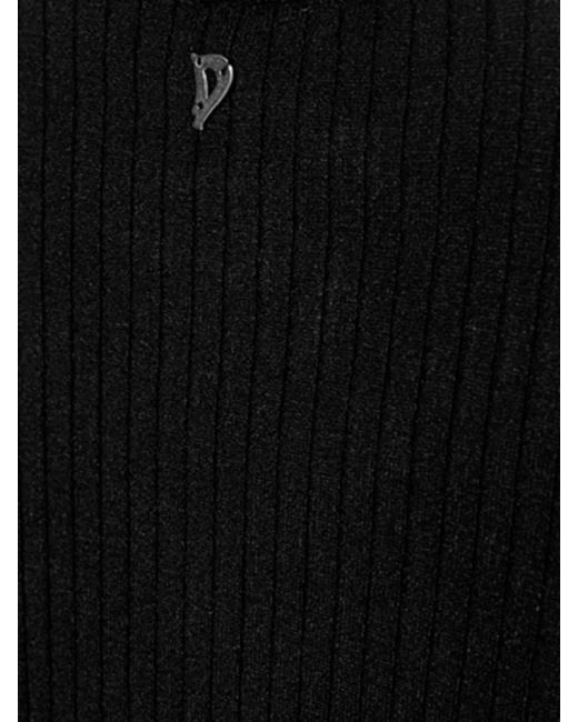 Dondup Black Knit Pullover Crew Neck Shoulder Buttons