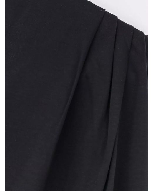 Soeur Blue Organic Cotton Dress Draped Neckline Back Slit