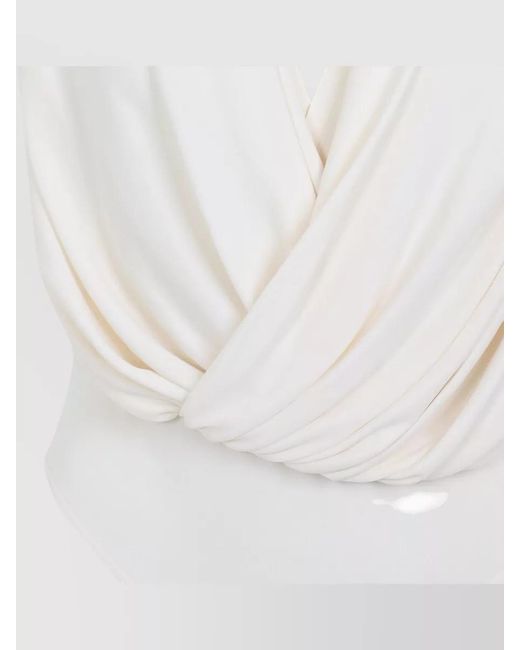 Alaïa White Hooded Draped Sleeveless V-Neck Body