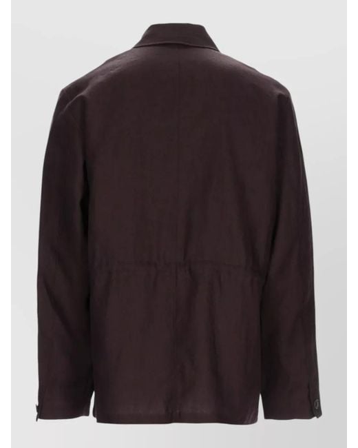 Paul Smith Brown Linen Single-Breasted Coat for men