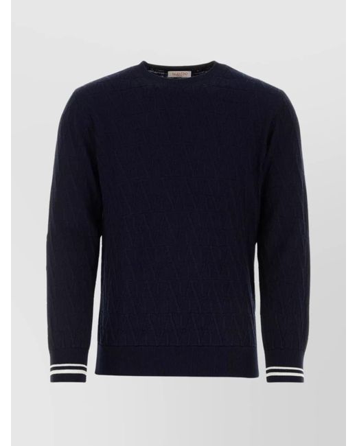Valentino Garavani Blue Cotton Sweater for men