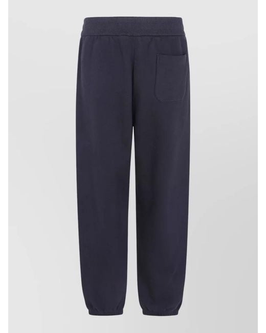 Jil Sander Blue Printed Trousers Back Pocket Side Pockets for men