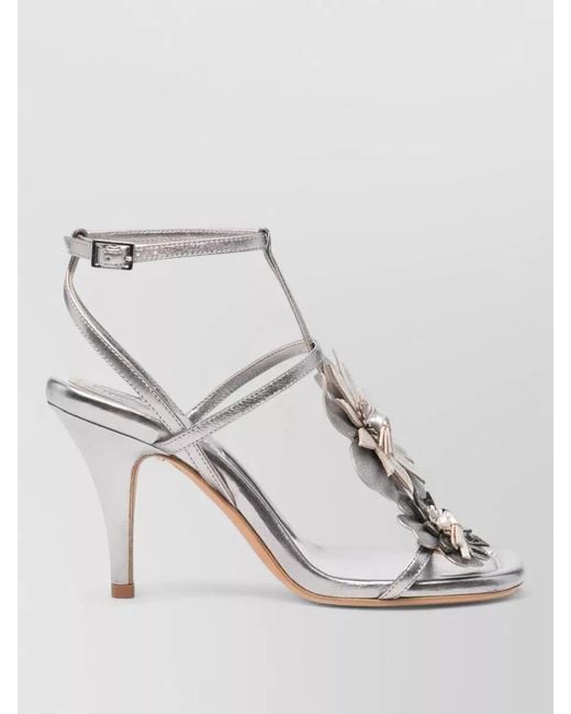 Zimmermann Metallic Belara Sandal 85 Ankle Strap Flowers