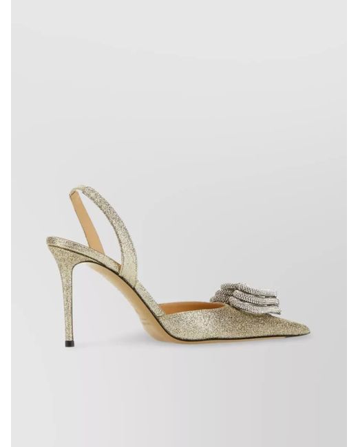 Mach & Mach Natural Glitter Slingback Pumps
