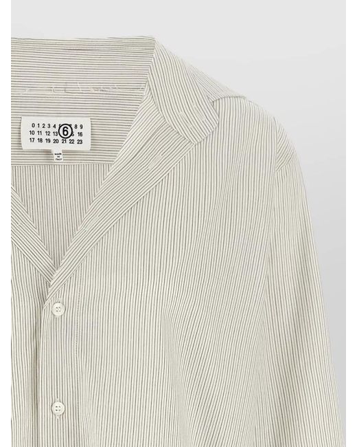 MM6 by Maison Margiela White Trompe Loeil Striped Shirt Long Sleeves