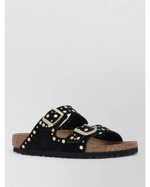 Birkenstock Black Leather Studded Sandals