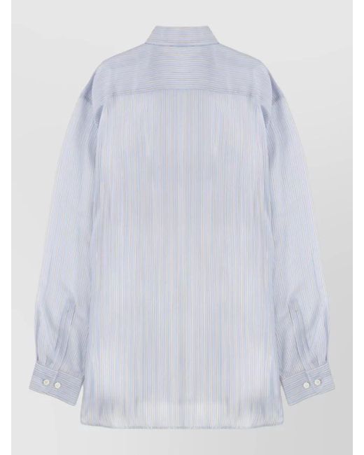 Dries Van Noten Blue Cupro Shirt for men