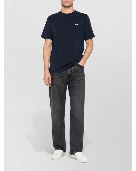 Autry Blue Cotton Logo T-Shirt for men