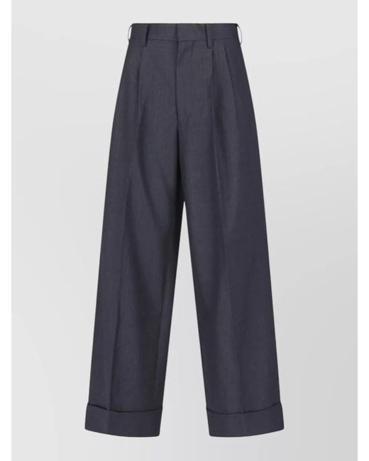 Junya Watanabe Blue Straight-Leg Suit Trousers