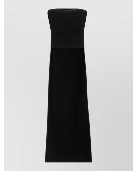 Jil Sander Black Virgin Wool Maxi Dress
