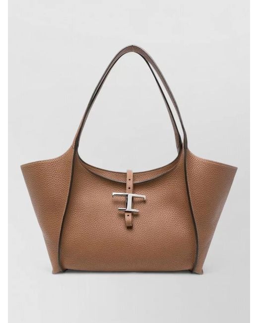 Tod's Brown Small Shopping Tote Bag Double Handles