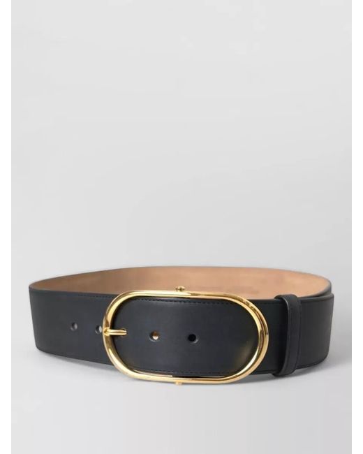 Dolce & Gabbana Gray Leather Belt Smooth Finish Oval Metal Buckle for men