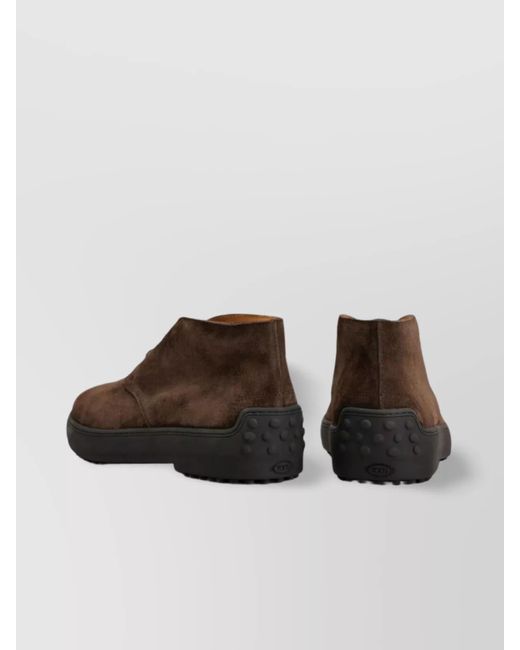Tod's Brown Suede Leather Ankle Boots for men