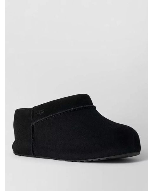 Ugg Black Shearling Lined Suede Clogs