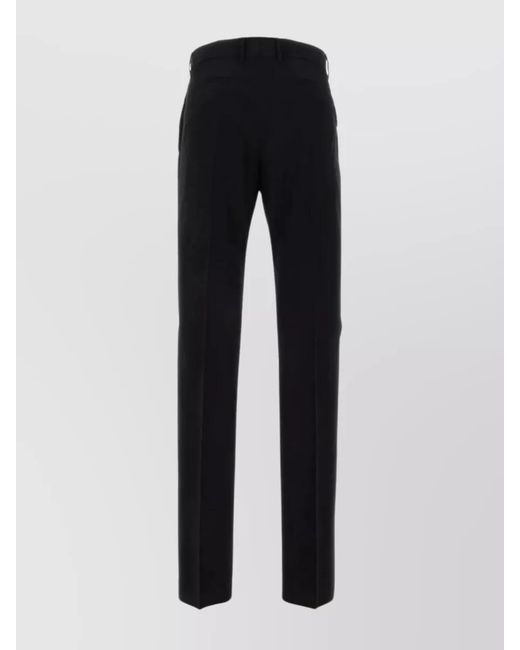 Givenchy Black Twill Pleated Straight Leg Pants for men
