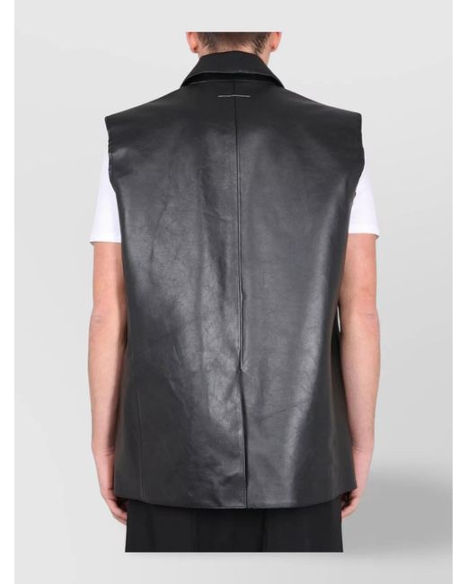 MM6 by Maison Margiela Gray Leather Vest for men