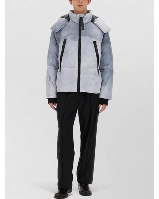 JG1 Gray Hooded Zip Jacket Padded Oversize Design for men