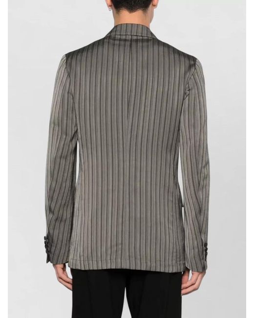 Dries Van Noten Gray Balto Striped Double Breasted Blazer Jacket for men