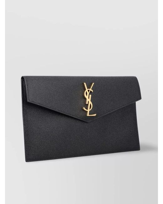 Saint Laurent Black Medium Envelope Clutch Bag