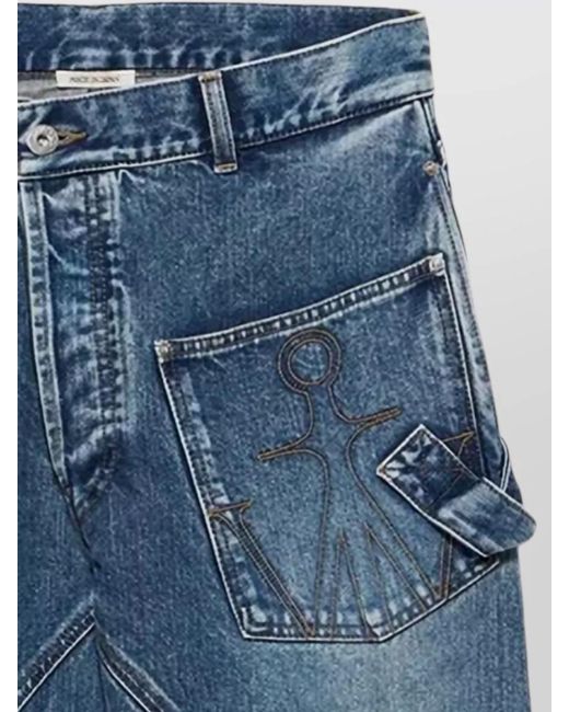 J.W. Anderson Blue Wide Leg Pants Belt Loops Back Pockets