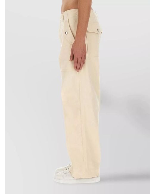 Maison Kitsuné Natural Cotton Loose-Fit Trousers for men
