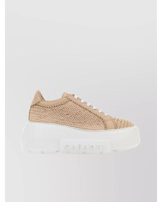 Casadei White Nexus Hanoi Sneakers With Contrasting Platform Sole