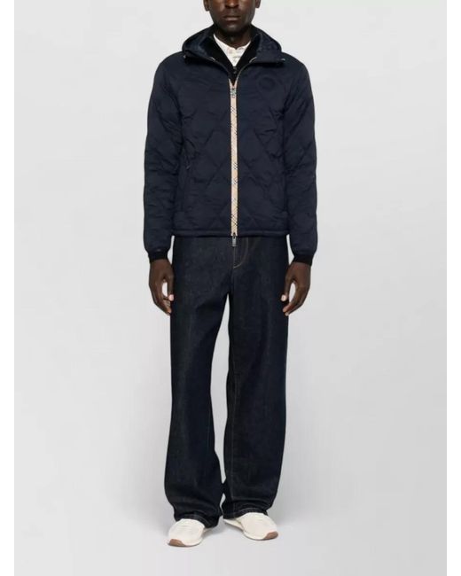 Burberry Blue Quilted Hooded Puffer Jacket for men